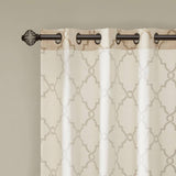 Wholesale Fretwork Sheer Basket Weave Window Panel, Cream