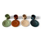 Moroccan Ceramic Espresso Cup & Saucer Set of 4