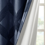 Ogee (Max Blackout) Window Curtain, Navy Blue