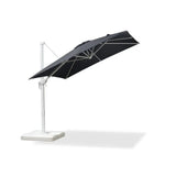 PURPLE LEAF Morden White Outdoor Umbrella Premium Aluminum Patio Cantilever Pool Sun Umbrellas