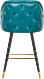 Barbosa Faux Leather Contemporary Counter/Bar Stool Set - Stylish Design with Gold Accents