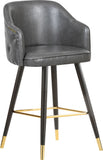Barbosa Faux Leather Contemporary Counter/Bar Stool Set - Stylish Design with Gold Accents