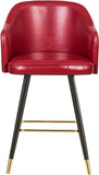 Barbosa Faux Leather Contemporary Counter/Bar Stool Set - Stylish Design with Gold Accents