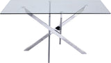 Xander Glass Dining Table with Chrome Base - Elegant Contemporary Design for Modern Homes!