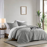 Chambray Denim Inspired Comforter Set, Grey
