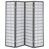 Roberto 4-Panel Room Divider Folding Shoji Screen Dark Grey