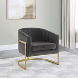 Alamor Upholstered Barrel Back Accent Chair Dark Grey
