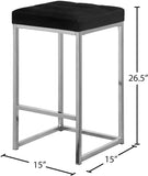 Nicola Velvet Contemporary Stool Set of 2 - Elegant Design with Tufted Cushion for Ultimate Comfort