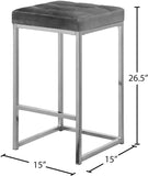 Nicola Velvet Contemporary Stool Set of 2 - Elegant Design with Tufted Cushion for Ultimate Comfort