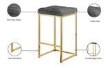 Nicola Velvet Contemporary Stool Set of 2 - Elegant Design with Tufted Cushion for Ultimate Comfort