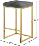 Nicola Velvet Contemporary Stool Set of 2 - Elegant Design with Tufted Cushion for Ultimate Comfort
