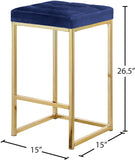 Nicola Velvet Contemporary Stool Set of 2 - Elegant Design with Tufted Cushion for Ultimate Comfort