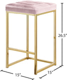 Nicola Velvet Contemporary Stool Set of 2 - Elegant Design with Tufted Cushion for Ultimate Comfort