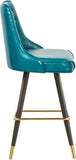 Portnoy Elegant Faux Leather Counter/Bar Stool Set with Button Tufting and Gold Accents, 2-Pack