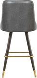 Portnoy Elegant Faux Leather Counter/Bar Stool Set with Button Tufting and Gold Accents, 2-Pack