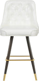 Portnoy Elegant Faux Leather Counter/Bar Stool Set with Button Tufting and Gold Accents, 2-Pack