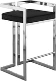 Ezra Velvet Counter Stool Set of 2 - Modern Design with Chrome Base for Stylish Home Bar Decor