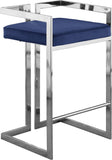 Ezra Velvet Counter Stool Set of 2 - Modern Design with Chrome Base for Stylish Home Bar Decor