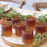 10oz Hobnail Beaded Amber Glasses Set of 6