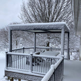 PURPLE LEAF Athena Louvered Pergola Modern Grey Pergola with White Roof for Deck Backyard Garden