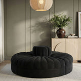 Rummi - Round Velvet Performance Fabric Upholstered 4 Piece Modular Sofa