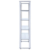 Larson 73-inch 4-shelf Glass Bookshelf Chrome