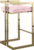 Ezra Velvet Counter Stool Set of 2 - Modern Design with Chrome Base for Stylish Home Bar Decor
