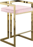 Ezra Velvet Counter Stool Set of 2 - Modern Design with Chrome Base for Stylish Home Bar Decor