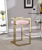 Ezra Velvet Counter Stool Set of 2 - Modern Design with Chrome Base for Stylish Home Bar Decor