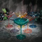 Colored Vintage Glass Coupes 12oz - (6, Multicolored)