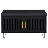 Brixton 2-door Padded Entryway Shoe Storage Bench Black