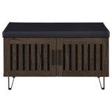 Brixton 2-door Padded Entryway Shoe Storage Bench Smoked Oak