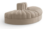 Rummi - Velvet Performance Fabric Upholstered 2 Piece Rounded Modular Loveseat