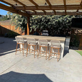 PURPLE LEAF Outdoor Bar Stools Wicker Rattan Bar Stools with Back Aluminum Outside Garden Patio Bar Chairs