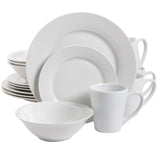 Gibson Home Noble Court 16-Piece Dinnerware Set, Service for 4, Bowls and Dinner Plates