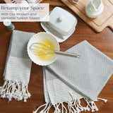 Gray Turkish Cotton Kitchen Towels Set of 2, 18"x40"