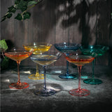 Colored Vintage Glass Coupes 12oz - (6, Multicolored)