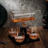 Wine & Whiskey Decanter Set 1100ml with 4 Whiskey Glasses