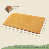 2-Pack Natural Coir Doormats, Non-Slip, 30"x17", Beige