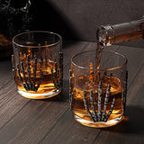 The Wine Savant Skeleton Hand Wine Glass Set of 2