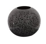 Chiseled Texture Black Iron Globe Vase- Small