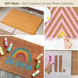 2-Pack Natural Coir Doormats, Non-Slip, 30"x17", Beige