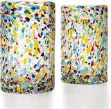 Hand Blown Mexican Drinking Glasses – Set of 6 (Confetti)