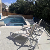 PURPLE LEAF Patio Chaise Lounge Chair Outdoor Plastic Textilene Sun Bathing Recliner Tanning Pool Lounger with 6 Adjustable Position for Outside Beach in-Pool Lawn Poolside
