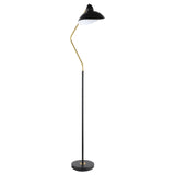 Lucien 69-inch Dome Shade Metal Task Floor Lamp Black