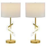 Kingsley 30-inch Drum Shade Table Lamp Gold (Set of 2)
