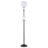 Dacki 69-inch Dual Spherical Bulb Metal Floor Lamp Black