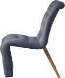 Curve Velvet Dining Chair Set - Modern Elegance with Gold Iron Legs and Luxurious Button Tufting