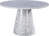 Omni Contemporary 48-Inch Round Dining Table with Realistic Faux Marble Finish for Modern Homes