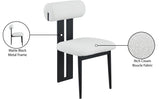 Dario Dining Chairs - Set of 2 Contemporary Boucle Upholstered Chairs with Stylish Black Frames